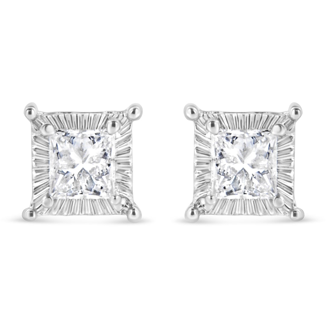 Princess Cut .58ct Diamond Stud Earrings (1 of 5)