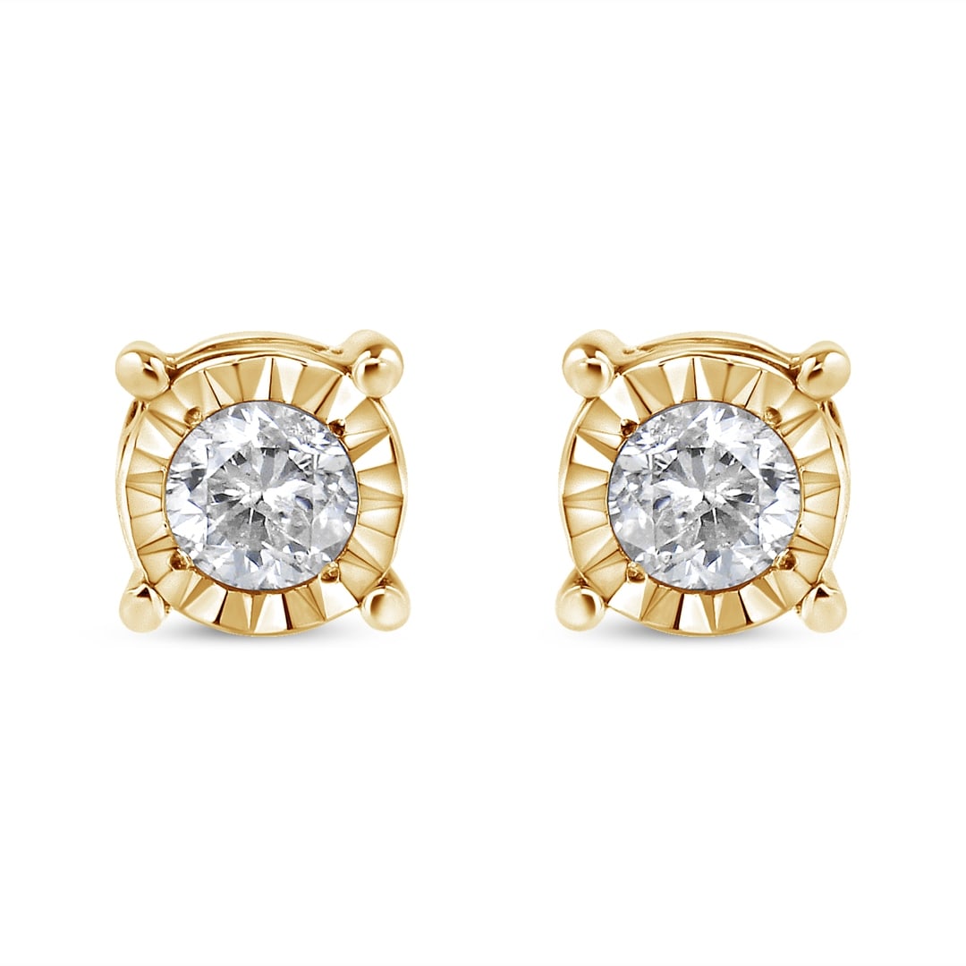 10k Gold-pl. .20ct Diamond Stud Earrings (1 of 5)