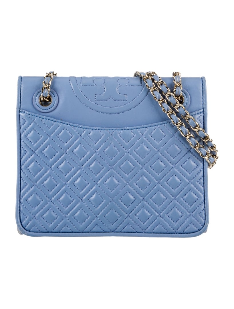 Tory Burch Blue Leather Chain-link Shoulder Bag (1 of 4)