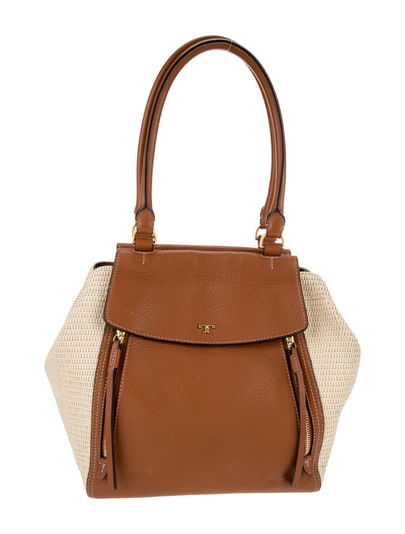 Tory Burch Brown Leather Snap Closed Shoulder Bag (1 of 4)