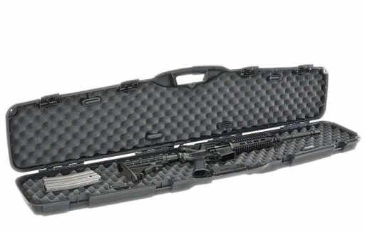 Plano Black Pro-max Pillarlock Single Gun Case: The pro-max series of gun cases features the patented pillarlock which adds superior crush resistance and strength to each case. In addition the thick walled construction with molded in handles and he