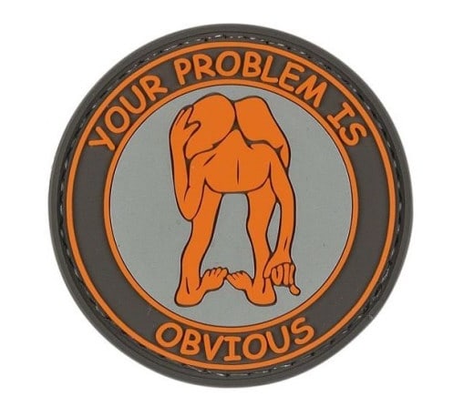 Voodoo Tactical Your Problem Patch: These tpr rubber patches have a practical velcro backing to easily attach and stay in place on tactical apparel fitted with a velcro patch area and are marked with a raised, 3-d, layered, and detailed