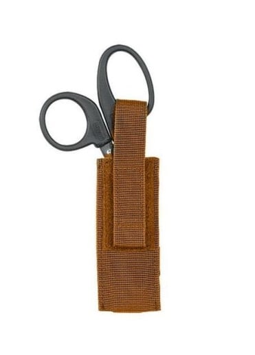 Voodoo Tactical Coyote Emt Shears Holster: Designed to securely hold your medical shears, this pouch is versatile and adaptable, fitting seamlessly onto your molle-compatible tactical vest, chest rig, gear bag, belt, or any other equipment you