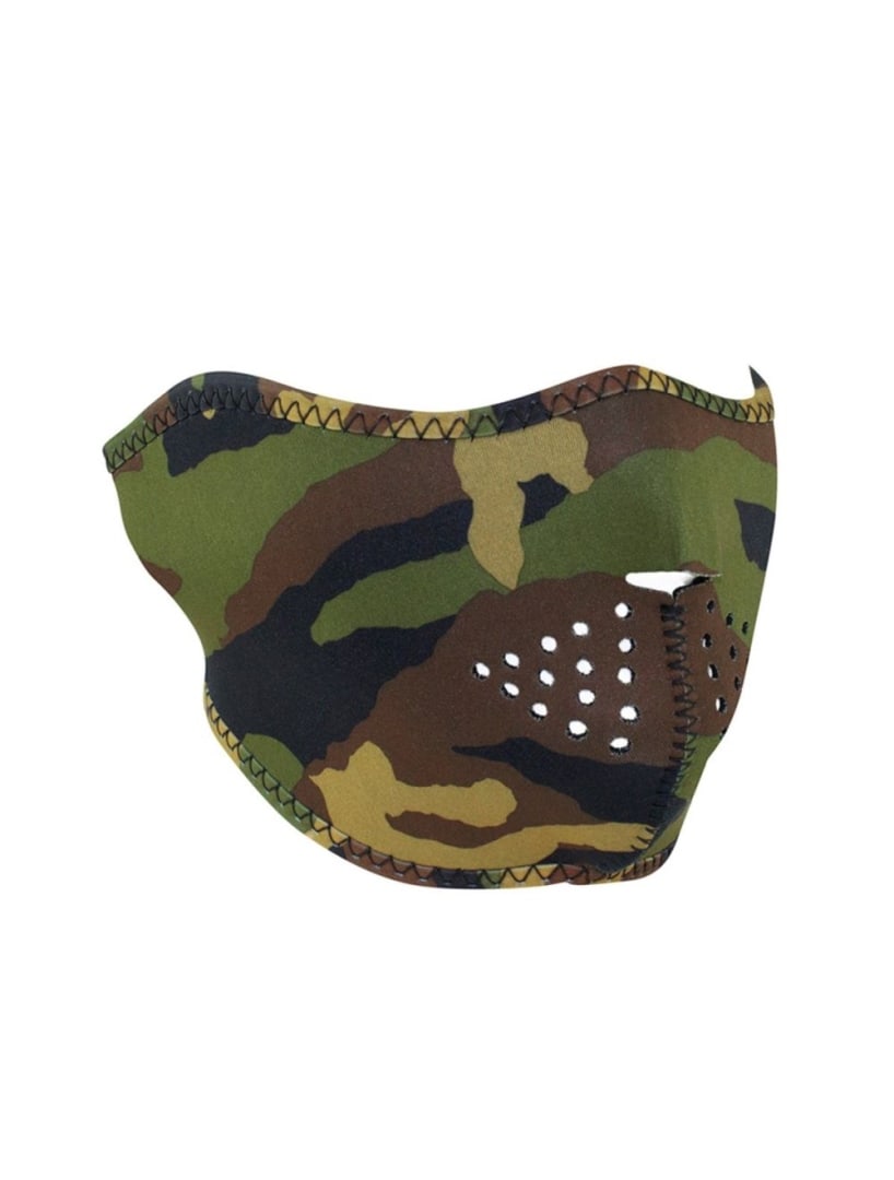 Zan Headgear Woodland Camo Neoprene Half Face Mask (1 of 1)
