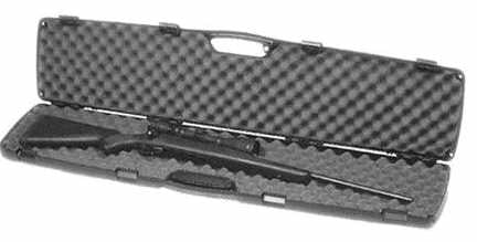 Plano Black Single Rifle Case: Designed with a rugged appearance and offering solid protection, this case is perfect for beginning sportsmen as it can securely carry a single rifle with a high-mount 50mm scope. Keywords: firearms a