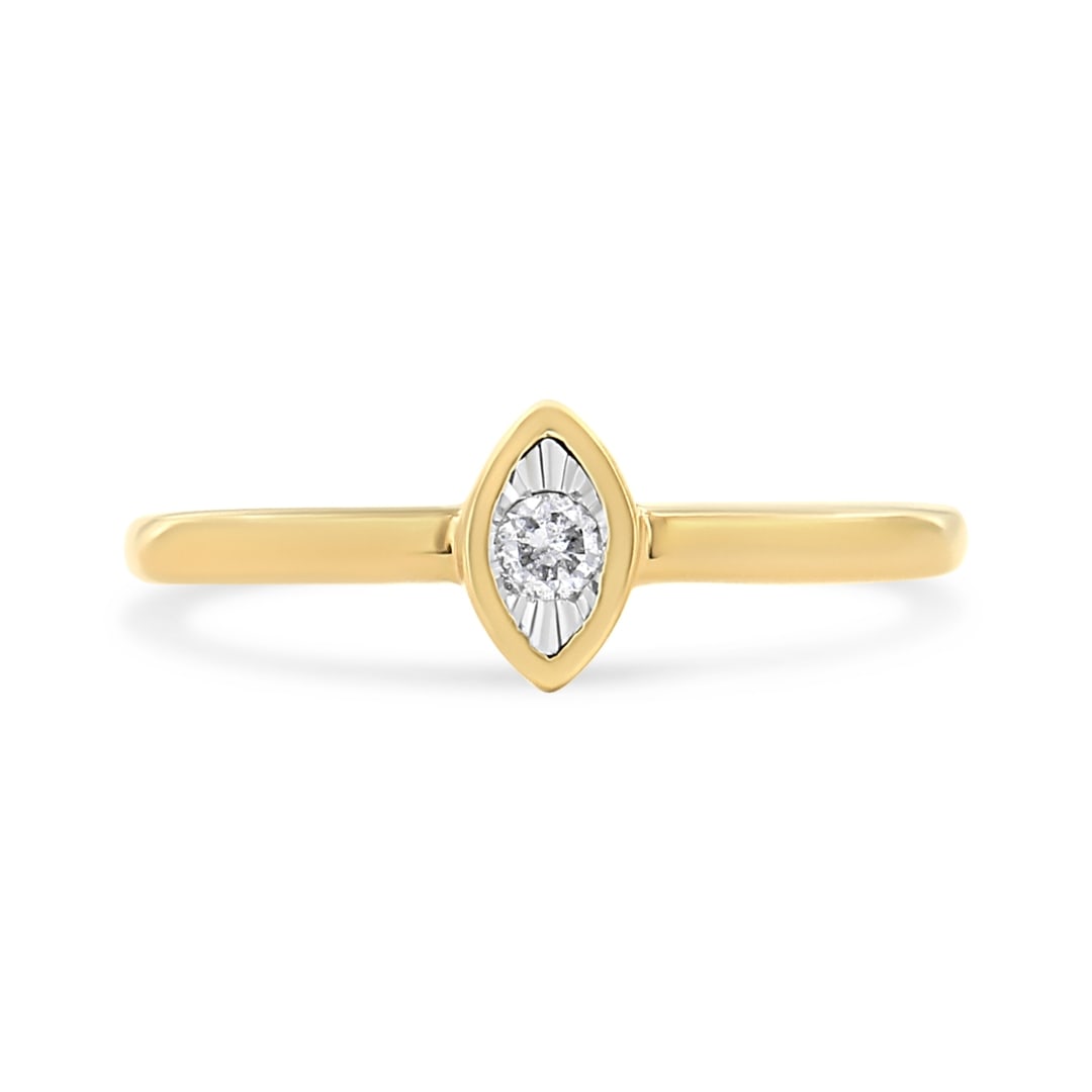 14k Gold-pl. Round .05ct Diamond Ring (1 of 4)