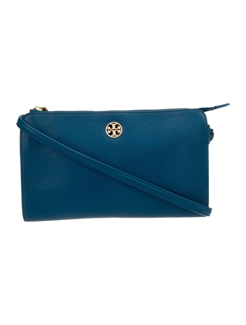 Tory Burch Blue Leather Zip Closed Crossbody Bag (1 of 4)