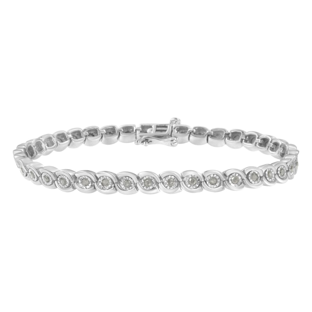 Gorgeous 1.00ct Diamond Bezel Link Bracelet (1 of 6)