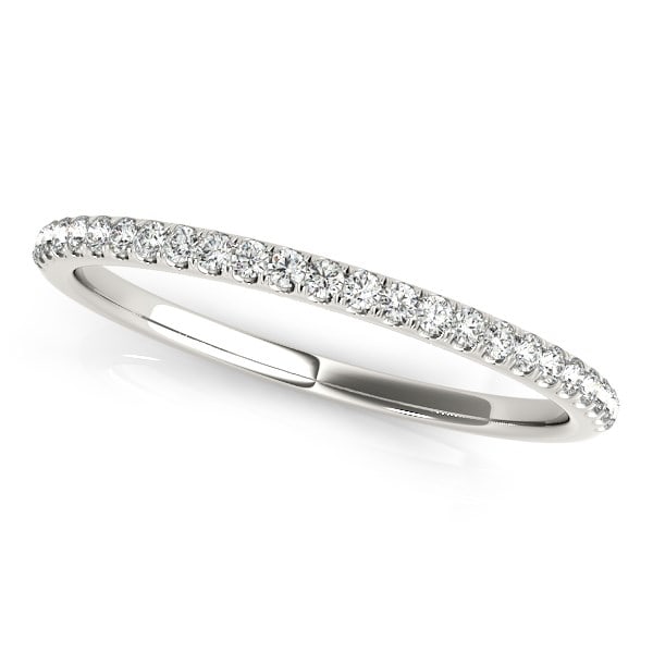 14k Wgold .12ct Diamond Pave Set Wedding Band (1 of 1)