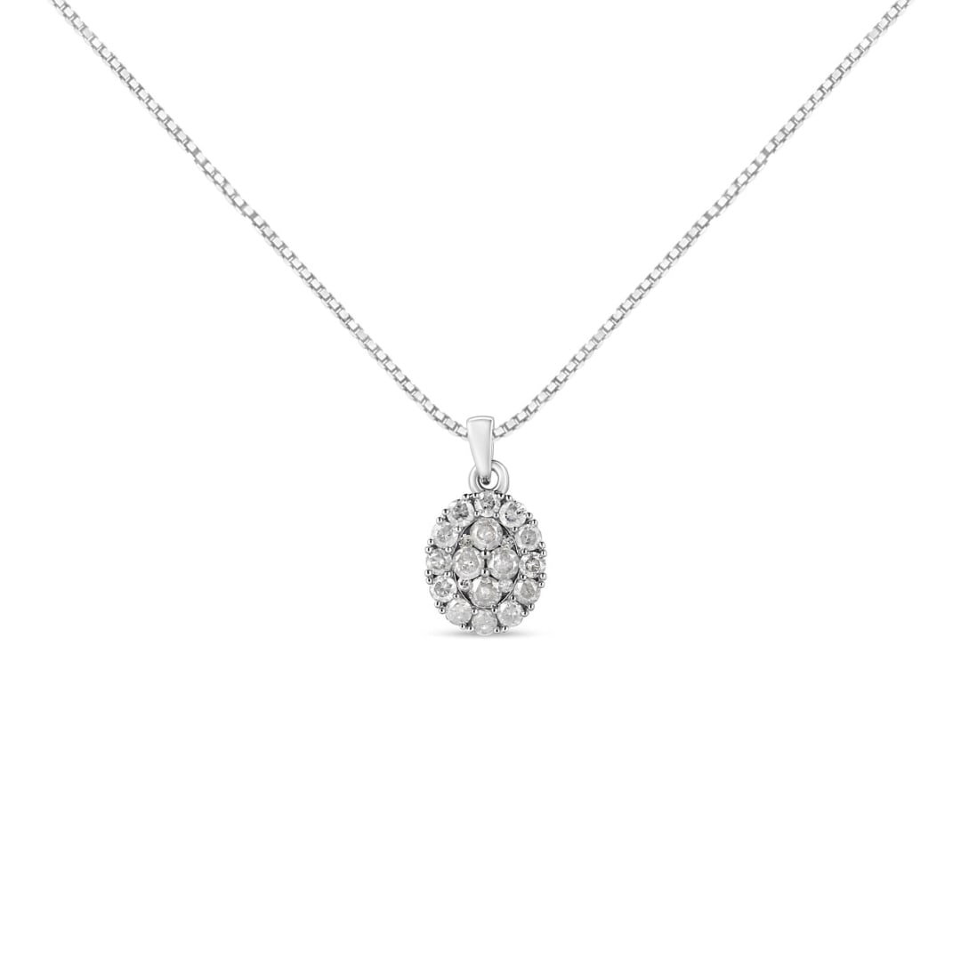 Sparkling 1.50ct Diamond Oval Cluster Necklace (1 of 4)