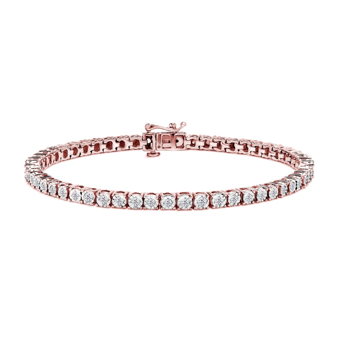 10k Gold-pl. 1.00ct Bezel Tennis Bracelet (1 of 6)