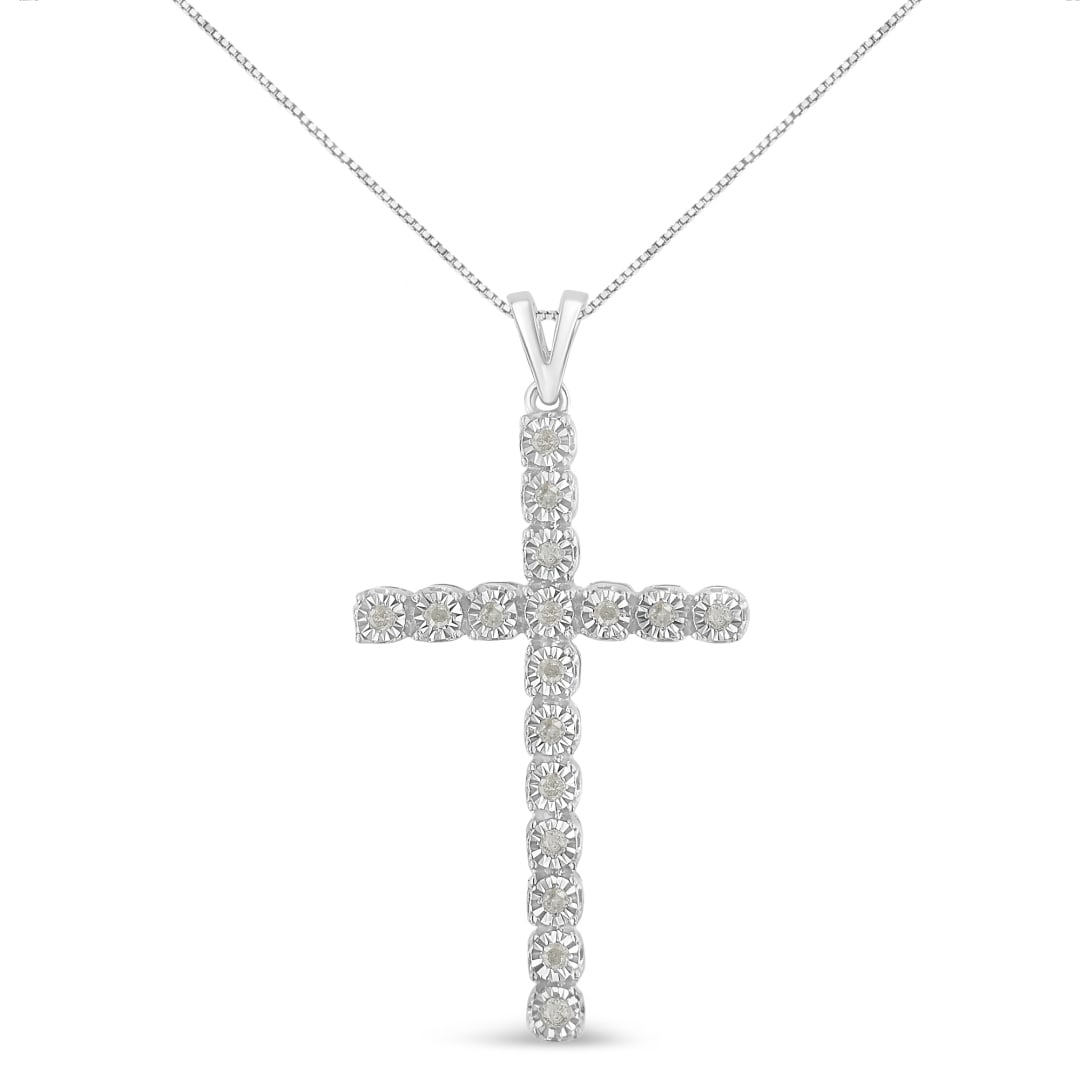 Round .28ct Diamond Cross Unisex Necklace (1 of 5)