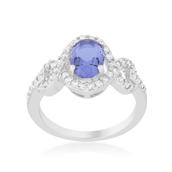 Oval 2.90ct Tanzanite & Pave White Topaz Ring (1 of 2)