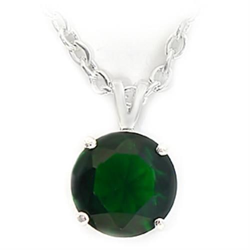 Pretty 2.22ct Emerald Round Cut Solitaire Necklace (1 of 1)