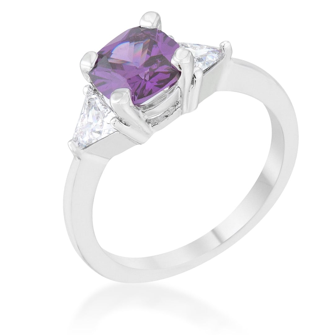 Cushion 1.80ct Amethyst & White Sapphire Ring (1 of 4)