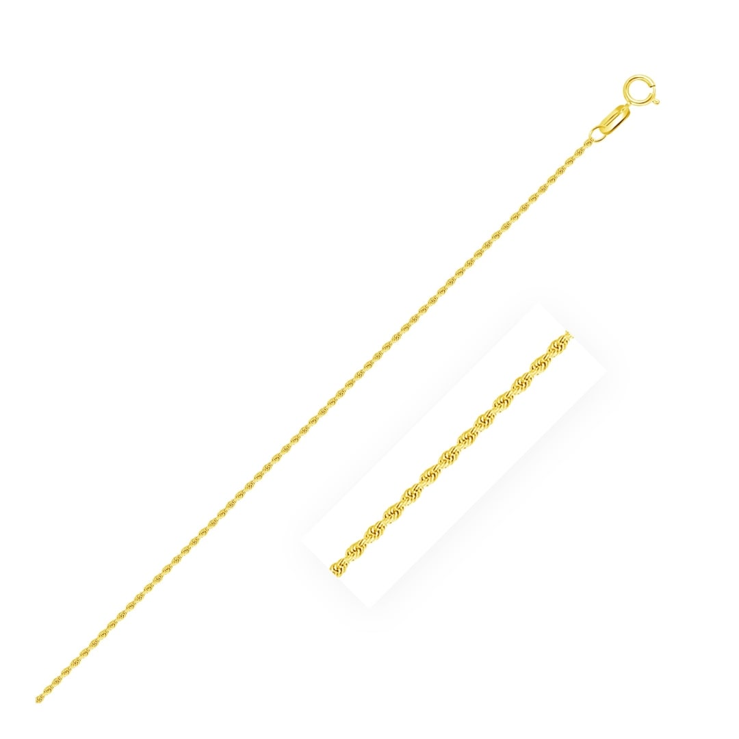 10k Gold Solid Diamond-cut Rope Chain 1.25mm (1 of 2)