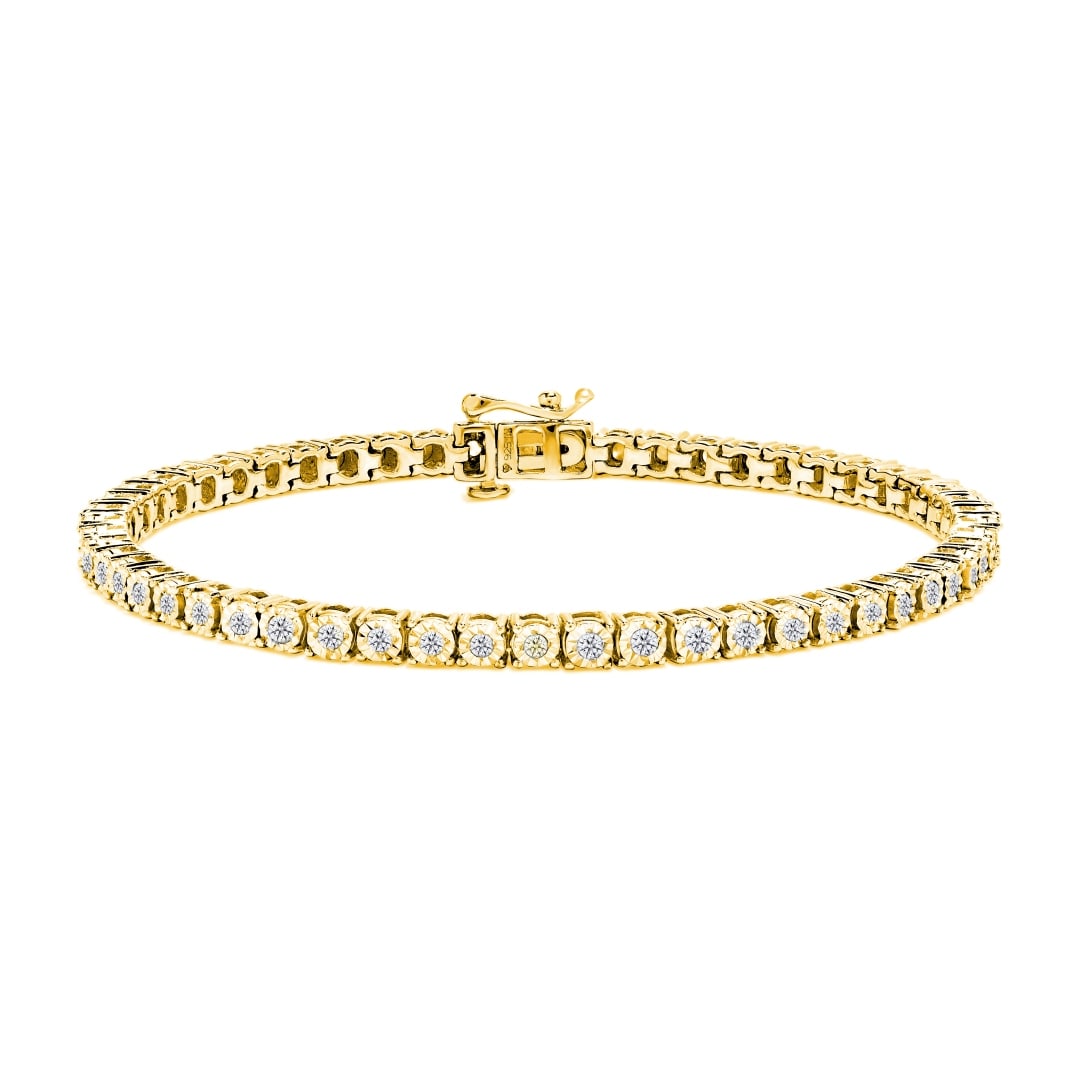 10k Gold-pl. 1.00ct Diamond Tennis Bracelet (1 of 6)