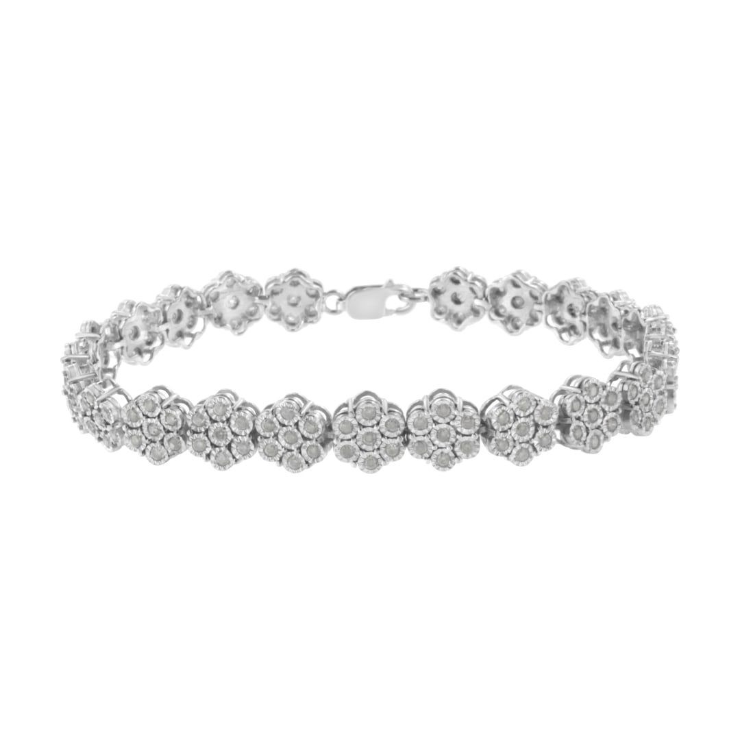 Dazzling 2.00ct Diamond Floral Cluster Bracelet (1 of 6)