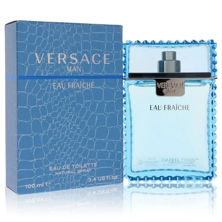 Versace Man Men's 3.4 Oz Eau Fraiche Spray: New, guaranteed authentic cologne! Eau de toilette (blue)