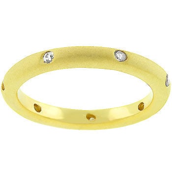 18k Gold-pl. Round .07ct White Sapphire Ring (1 of 2)
