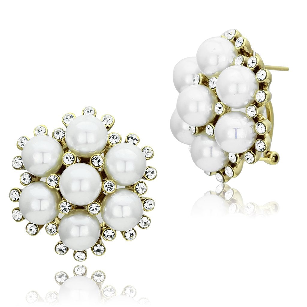 14k Gold-pl. Pearl Cluster Vintage Style Earrings (1 of 1)