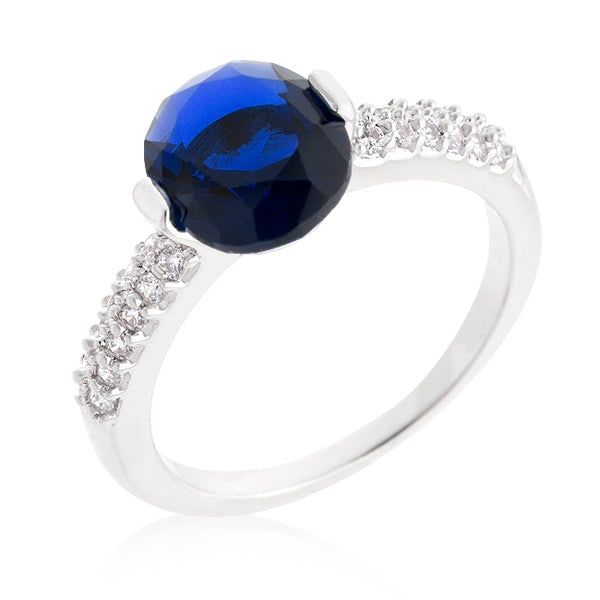 Majestic 1.80ct Tanzanite & White Sapphire Ring: Size 9. This stylish piece of jewelry boasts a delicate 2 mm band width, crafted from lead-free alloy (brass) for both elegance and eco-friendliness. The beautiful rhodium plating color adds a touch o