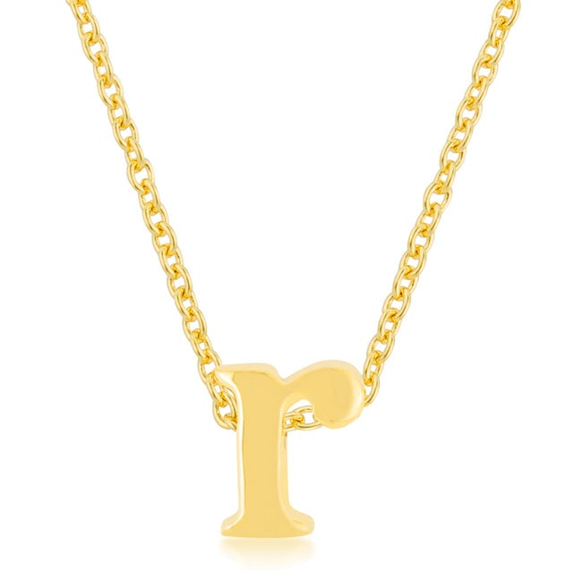 Goldtone Initial Small Letter R Necklace (1 of 3)