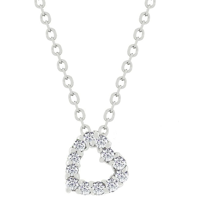 Round 1.20ct White Sapphire Halo Heart Necklace (1 of 2)