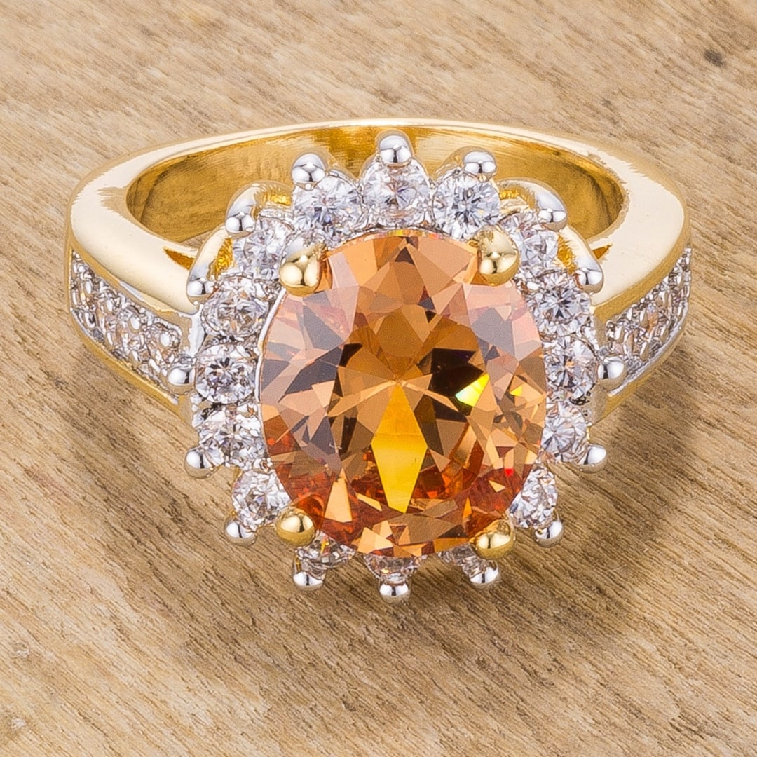Majestic Oval 6.60ct Champagne Topaz Cocktail Ring (1 of 2)