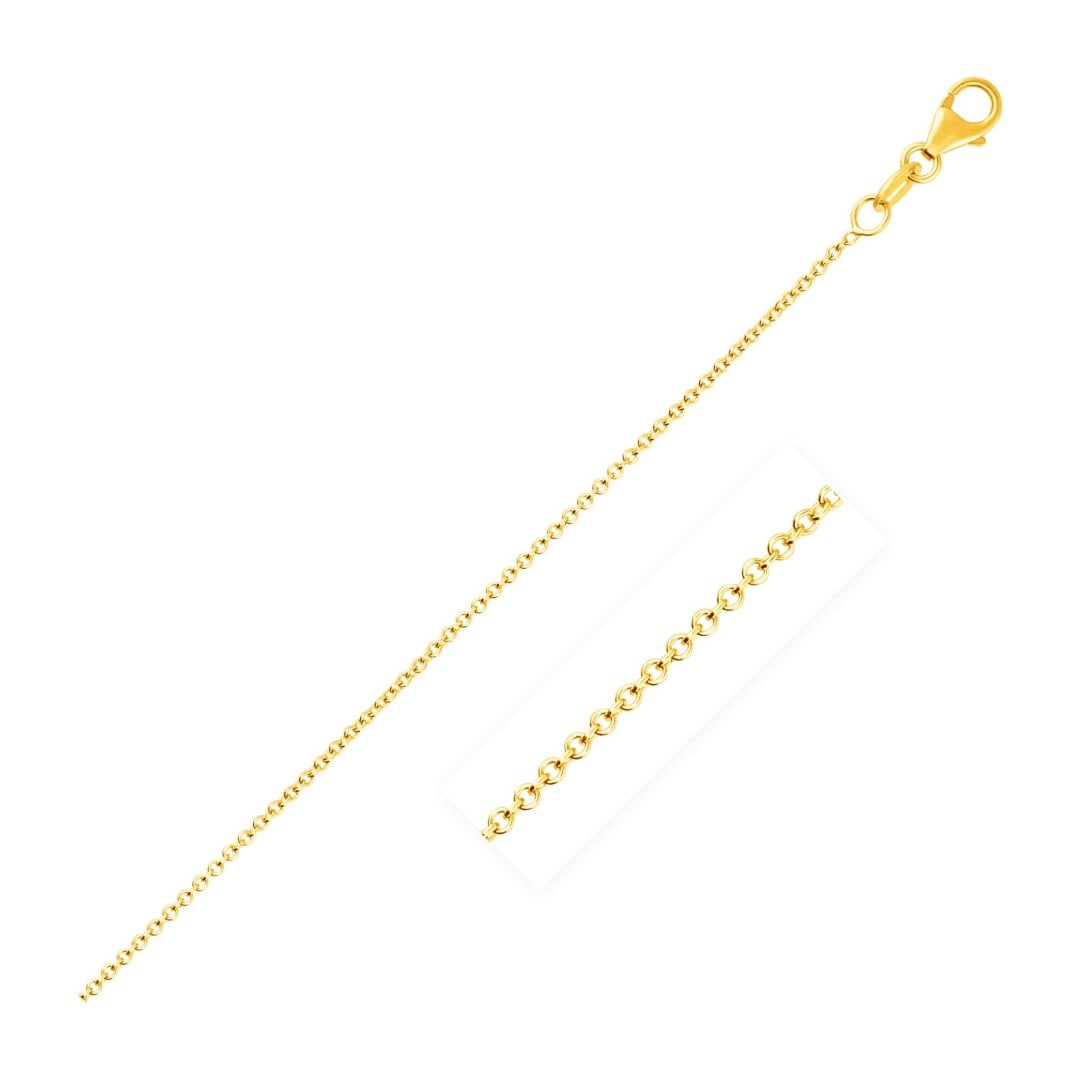 14k Gold Round Cable Link Chain 1.1mm (1 of 5)
