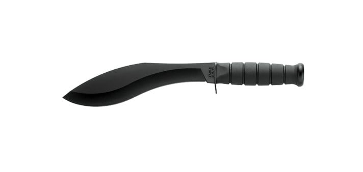 Ka-bar Black Kraton G Handle Combat Kukri: This ka-bar black kraton g handle combat kukri is a sturdy and handy tool, sort of like a smaller version of the kukri machete. It's not as big, but it still gets the job done. It's great for tasks li