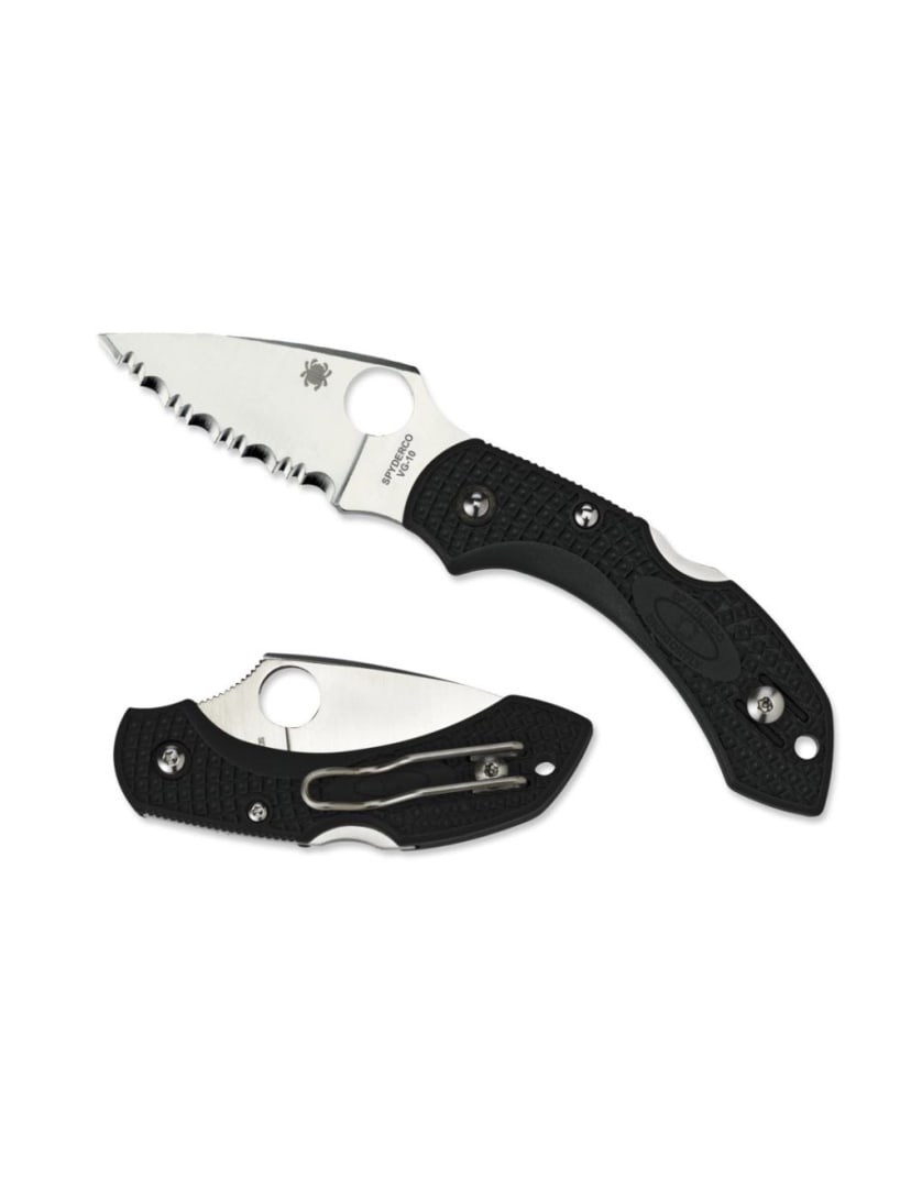 Spyderco Drop Satin Black Plain Dragonfly Knife (1 of 1)