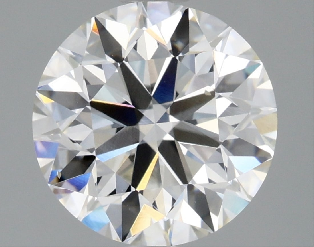 Igi Certified Round Cut 2.46ct Vs2 Lab Diamond: This igi-certified lab-grown round cut diamond weighs 2. 46 carats and features g color grade and vs2 clarity. It boasts an excellent cut, polish, and symmetry with no fluorescence. The diamond measur