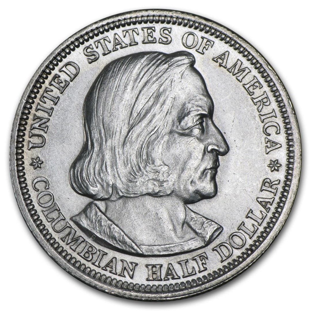 1893 Columbian Expo Half Dollar Bu: You will receive this coin as described, but it may (or may not) be the exact one in the photo, as we have multiple in stock. We guarantee you will receive the same quality. This columbian half dollar