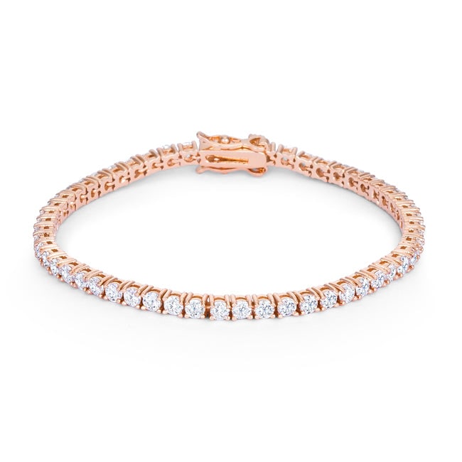 Rose Goldpl Round 5.75ct White Topaz Bracelet (1 of 3)