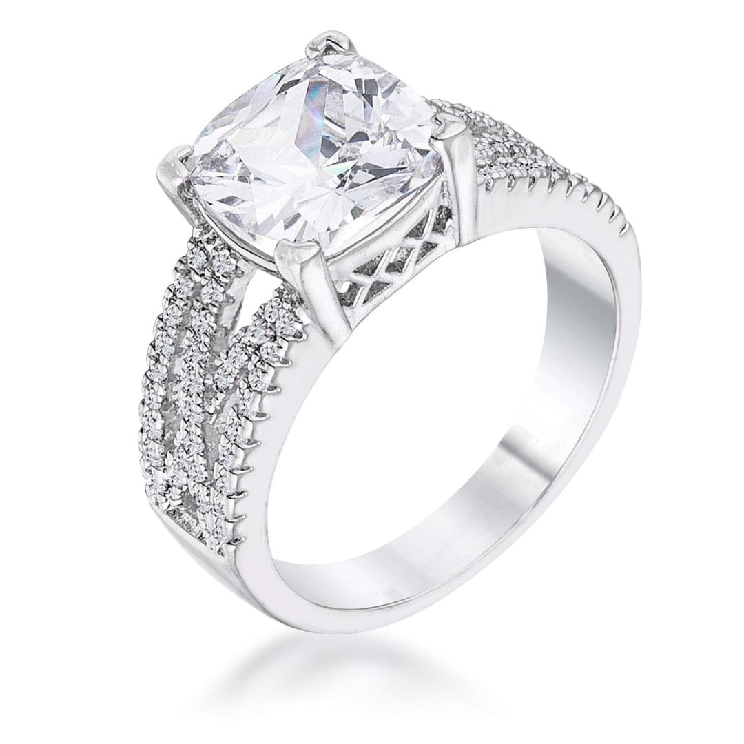 Cushion Cut 3.00ct White Sapphire Criss-cross Ring (1 of 2)