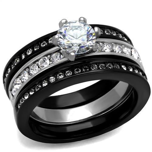 Two-tone Black-ion .97ct White Sapphire Ring (1 of 1)