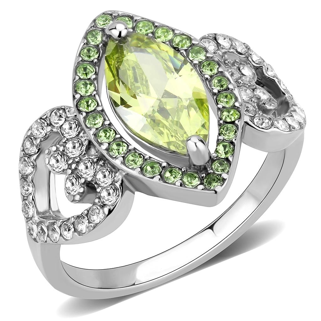 Striking 1.59ct Citrine & Gemstone Ring: Size 5. Made with stainless steel believed to be simulated gemstone(s), very pretty! Weight (approx): 4. 46 (g) center stone size: 12,6 mm