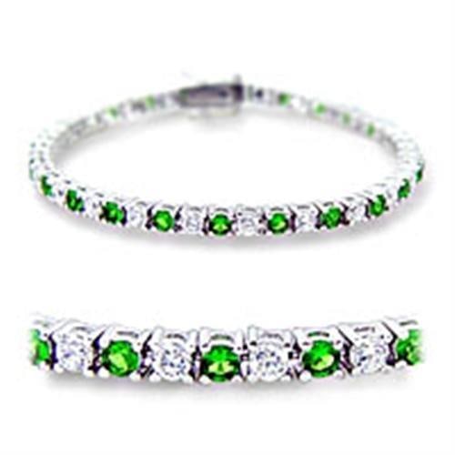 Round 5.00ct Emerald & White Topaz Tennis Bracelet (1 of 1)