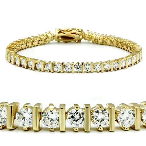 Brass Round 6.46ct White Sapphire Tennis Bracelet (1 of 1)