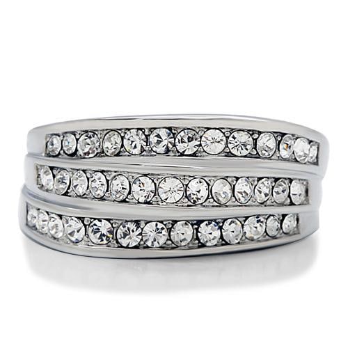 Round .76ct White Sapphire Triple Row Inlay Ring (1 of 3)