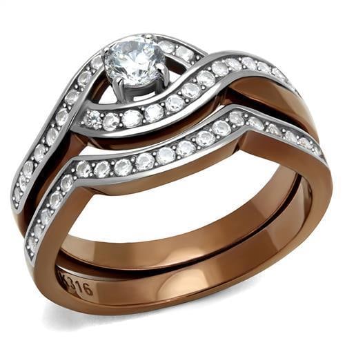 Exquisite Coffee Ip .08ct White Sapphire Ring Set (1 of 2)