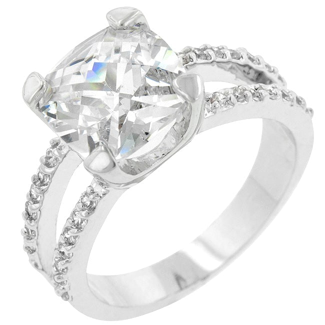 Cushion 5.00ct White Topaz Split Band Ring (1 of 5)