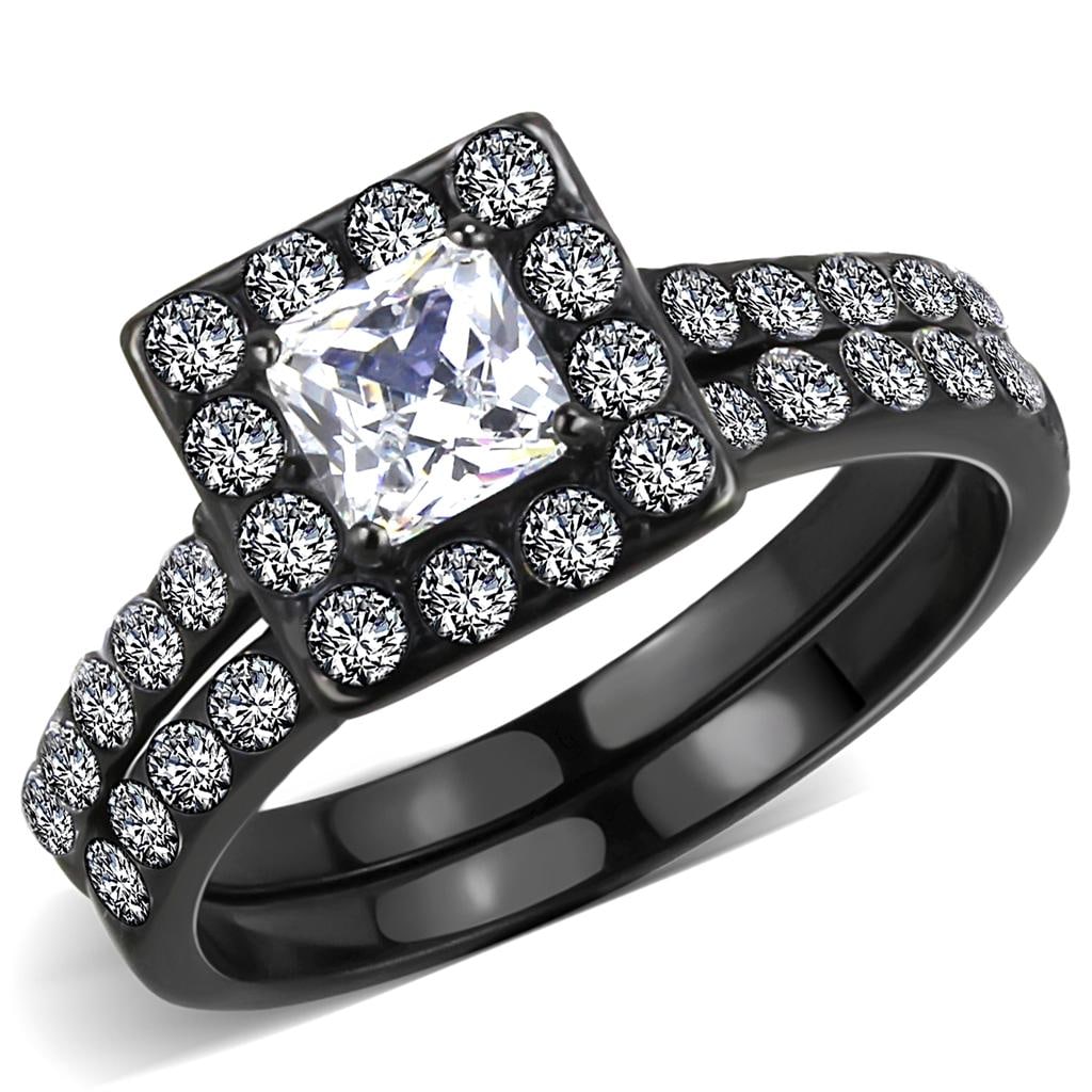 Cushion 2.97ct White Sapphire Bridal Ring Set (1 of 2)