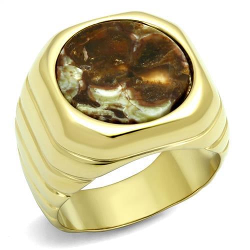 14k Gold Ip. 14.35ct Smoked Quartz Men's Ring (1 of 3)
