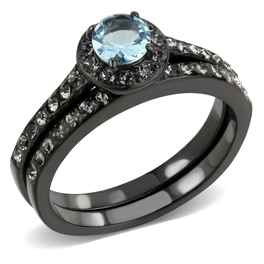 Classy .70ct Sea Blue & White Sapphire Ring (1 of 1)