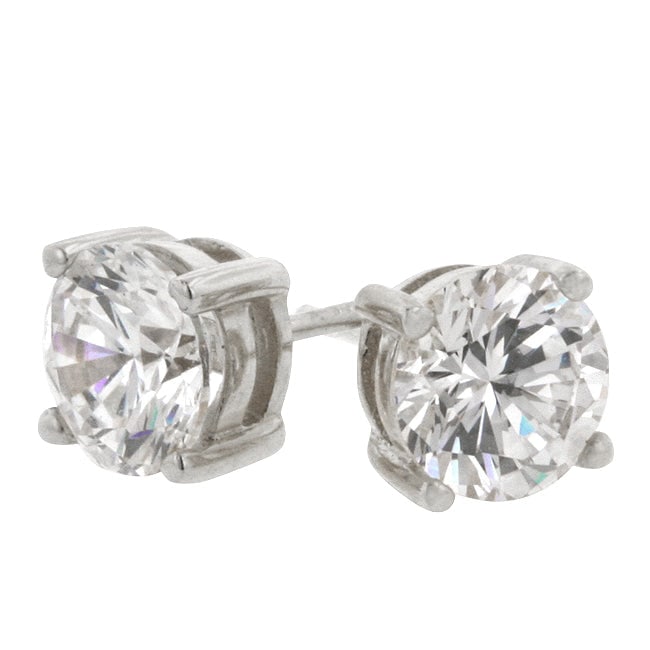 Elegant Round 3.91ct White Topaz Earrings (1 of 3)