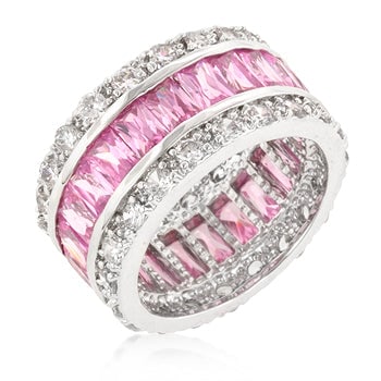 8.80ct White Topaz & Pink Tourmaline Eternity Band (1 of 1)
