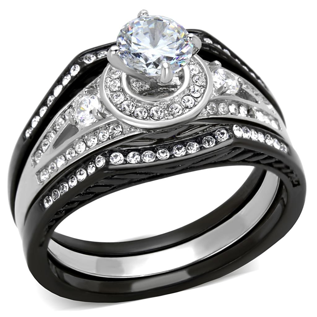 Dazzling 1.44ct White Sapphire Two-tone Ring Set (1 of 3)