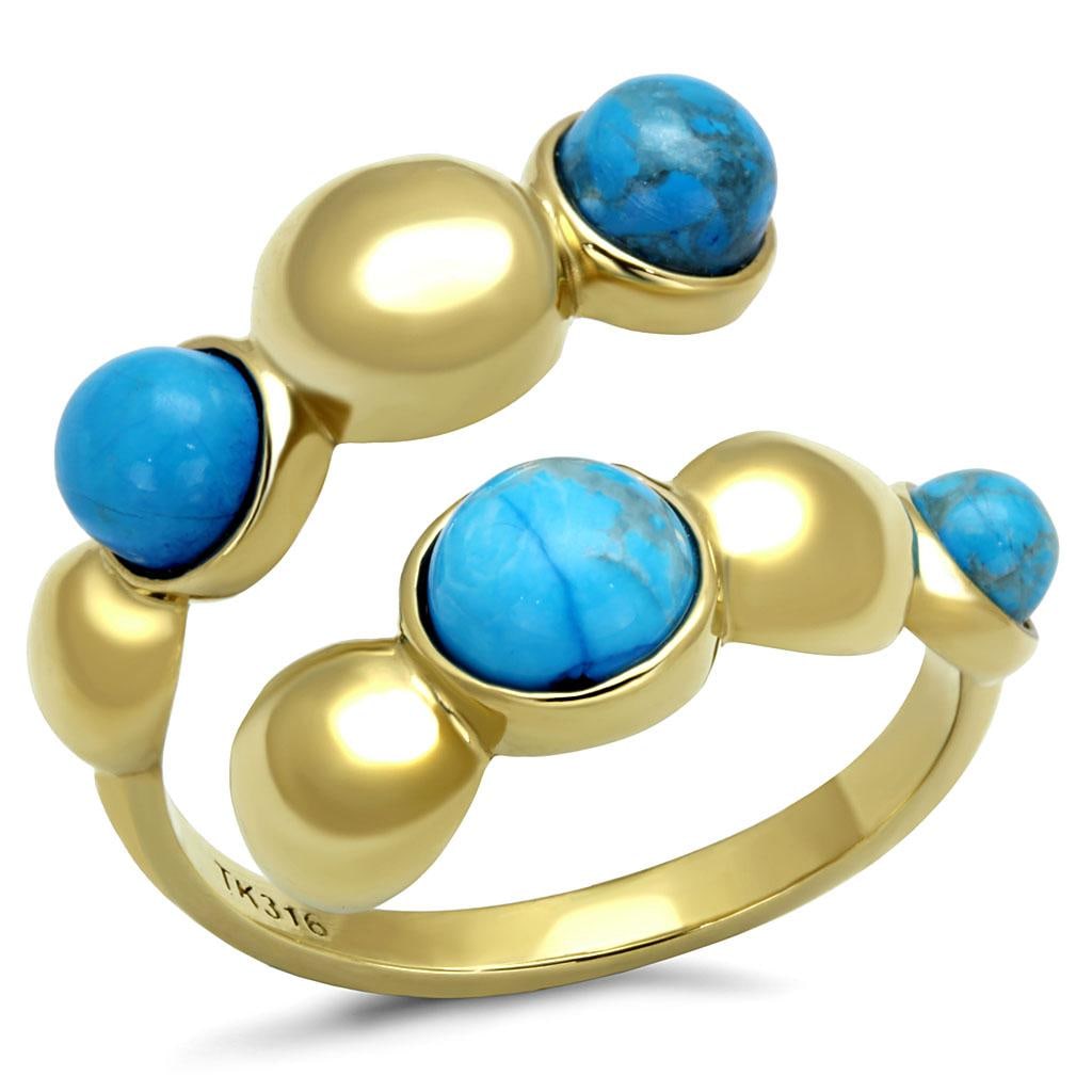 Vibrant 14k Gold Ip .88ct Turquoise Ring (1 of 1)
